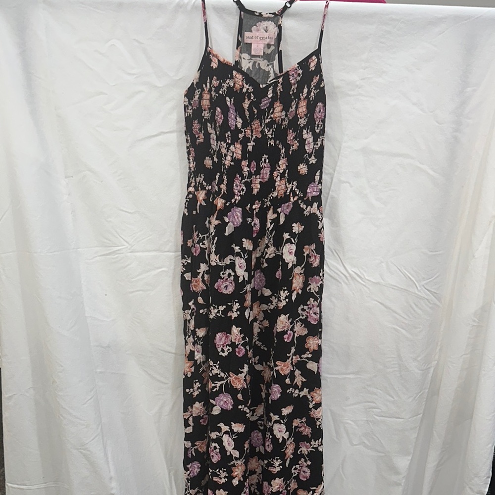 Band of Gypsies Black and Pink Floral Dress